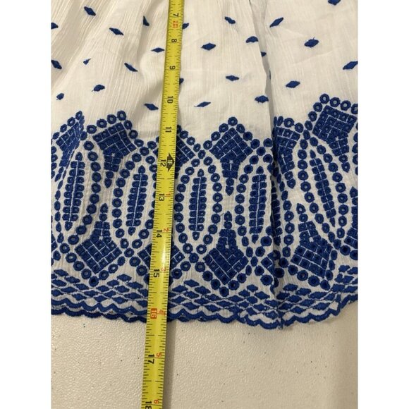 J Crew Embroidered Eyelet Short Cotton Skirt Size Small Elastic Waist - Picture 11 of 11